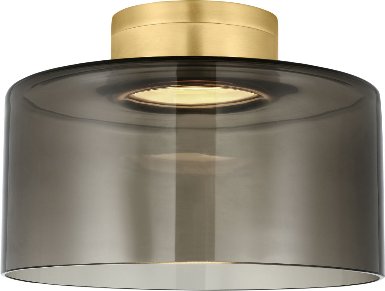 Manette Large Flush Mount Large Transparent Smoke Natural Brass 3000K 90 CRI LED 3000k 120v