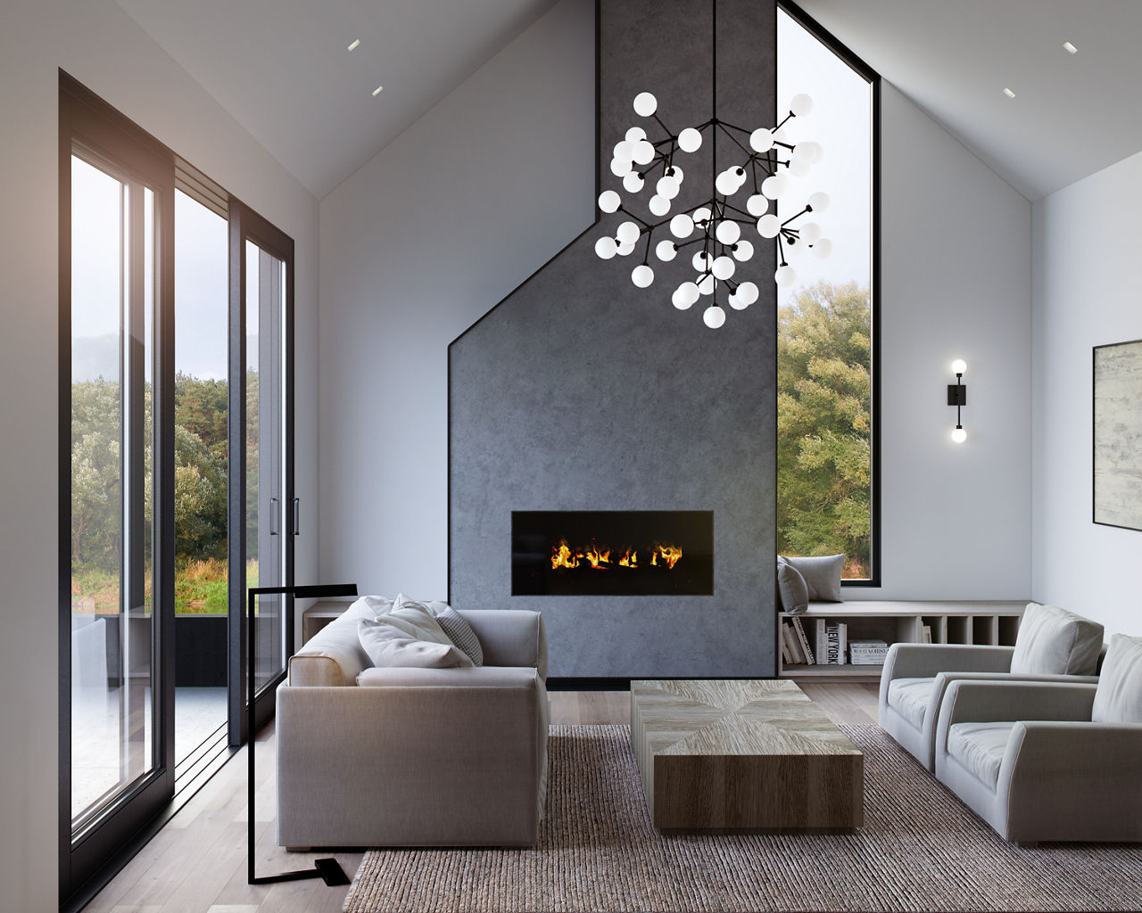 Mara Grande Chandelier White Matte Black 2700K 90 CRI led 90 cri 2700k 120v