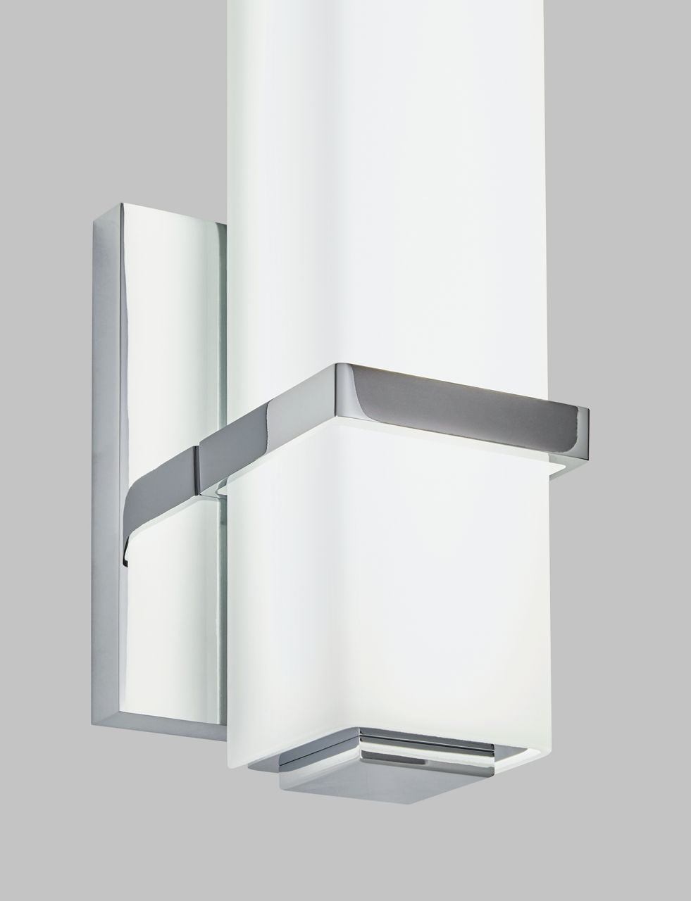 Milan 13 Bath 13" Small White Glass Chrome LED 90 CRI 3000K 120V