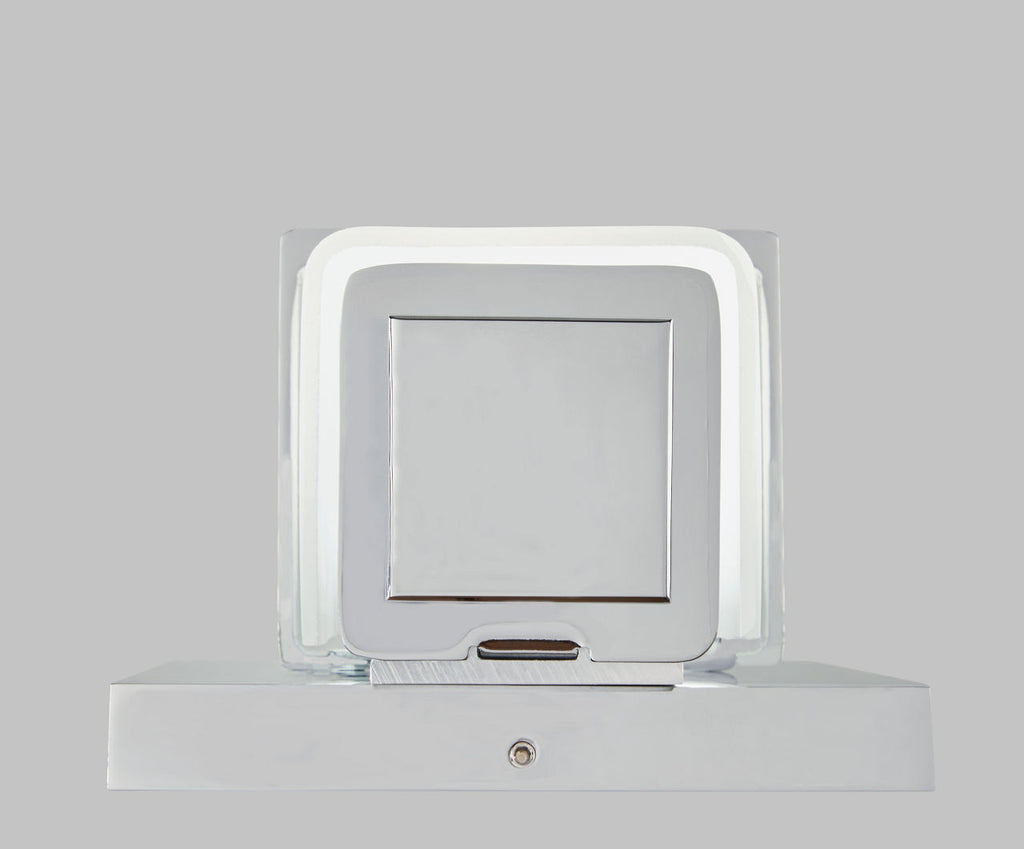 Milan 13 Bath 13" Small White Glass Chrome LED 90 CRI 3000K 120V