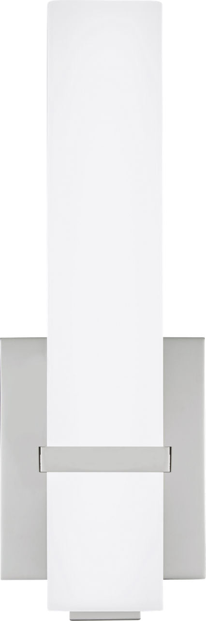 Milan 13 Bath 13" Small White Glass Chrome LED 90 CRI 3000K 120V