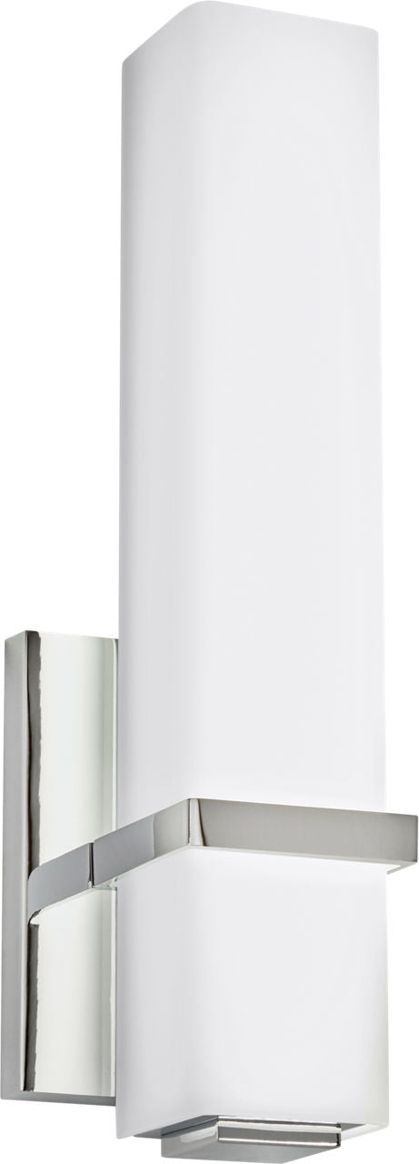 Milan 13 Bath 13" Small White Glass Chrome LED 90 CRI 3000K 120V