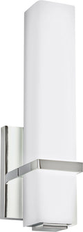 Milan 13 Bath 13" Small White Glass Chrome LED 3000K 90 CRI90 cri 3000k 277v