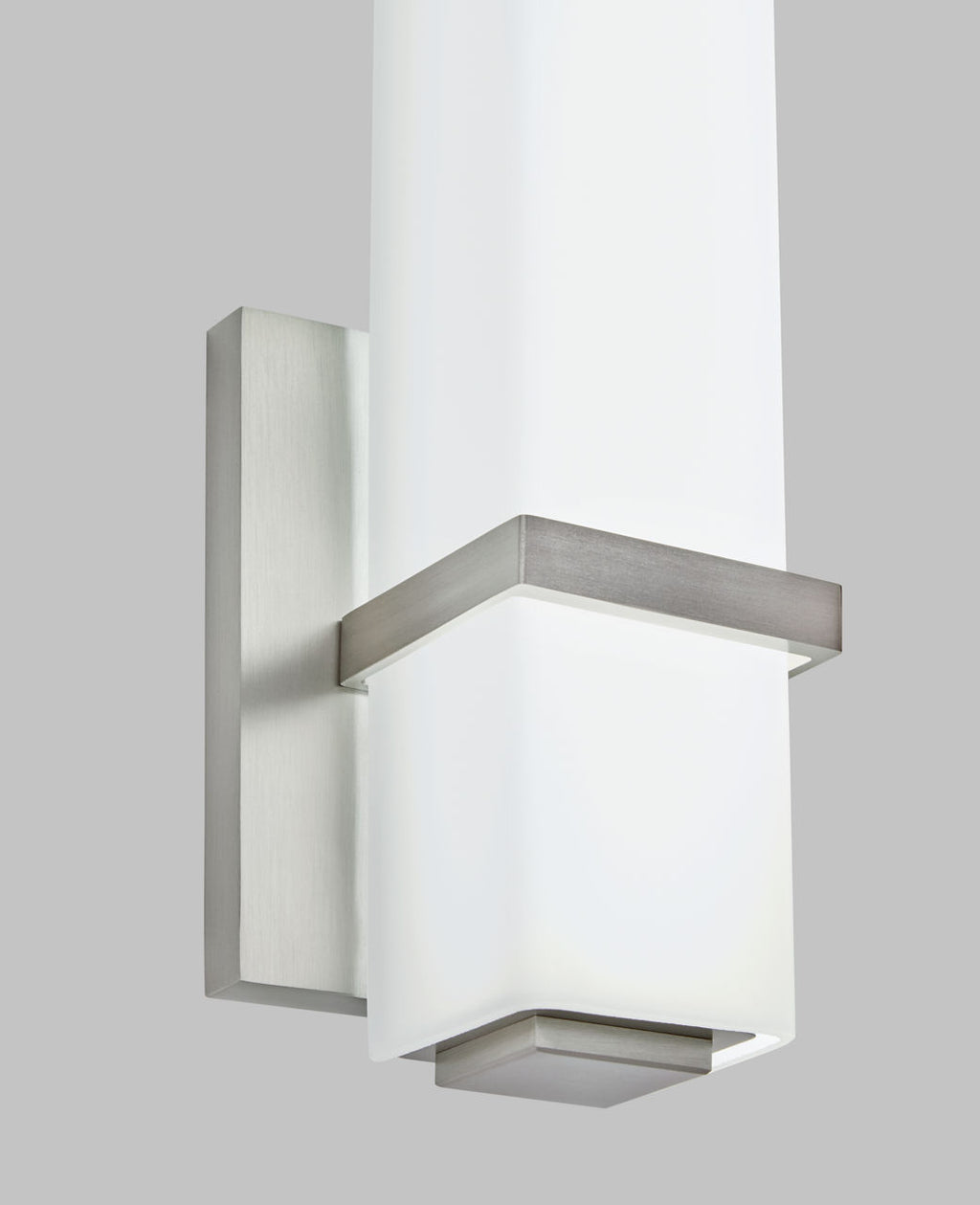 Milan 13 Bath 13" Small White Glass Satin Nickel LED 90 CRI 3000K 120V