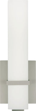 Milan 13 Bath 13" Small White Glass Satin Nickel LED 3000K 90 CRI90 cri 3000k 277v