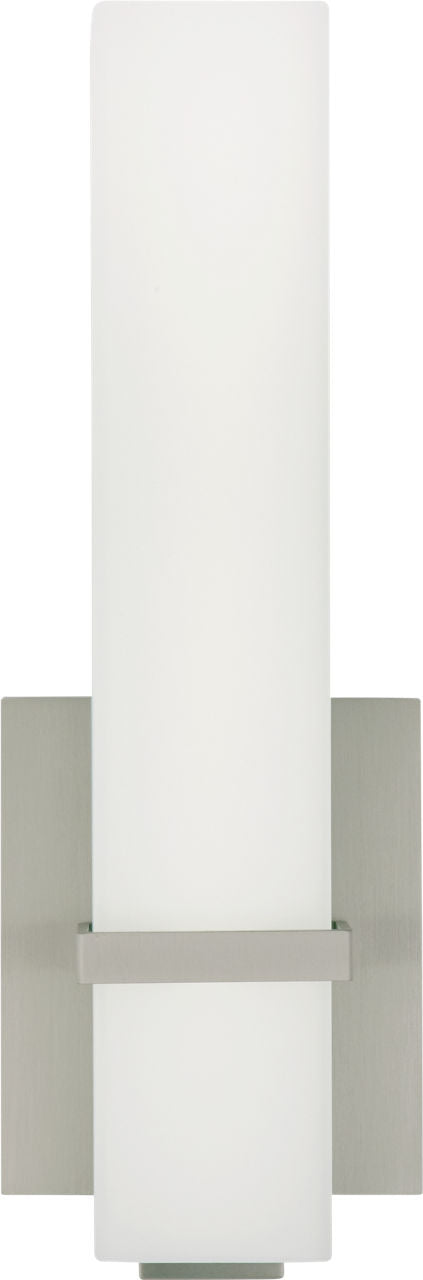 Milan 13 Bath 13" Small White Glass Satin Nickel LED 3000K 90 CRI90 cri 3000k 277v