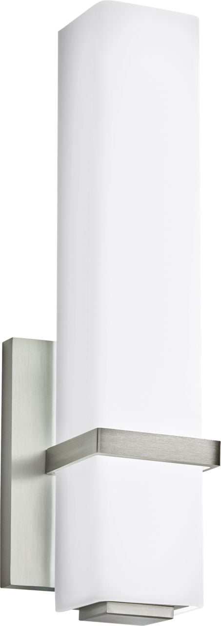 Milan 13 Bath 13" Small White Glass Satin Nickel LED 3000K 90 CRI90 cri 3000k 277v