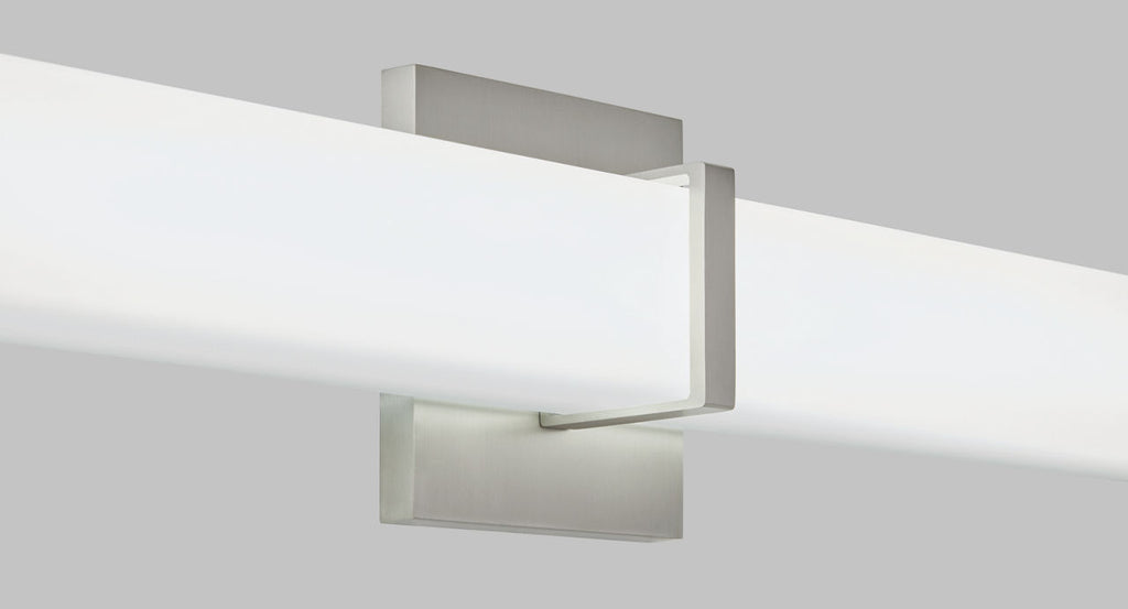 Milan 24 Bath White Glass Satin Nickel 3000K 90 CRI LED 3000k 120v