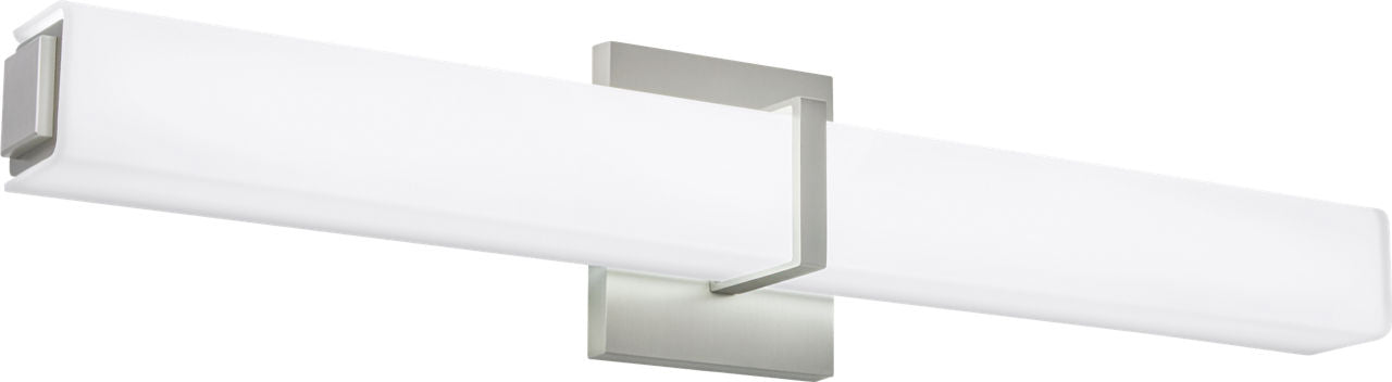 Milan 24 Bath White Glass Satin Nickel 3000K 90 CRI LED 3000k 277v