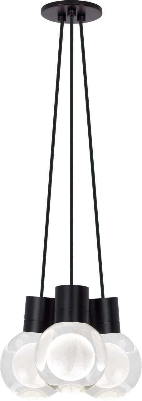 Mina 3-Light Chandelier | Black | Black Cord 3000-2200K