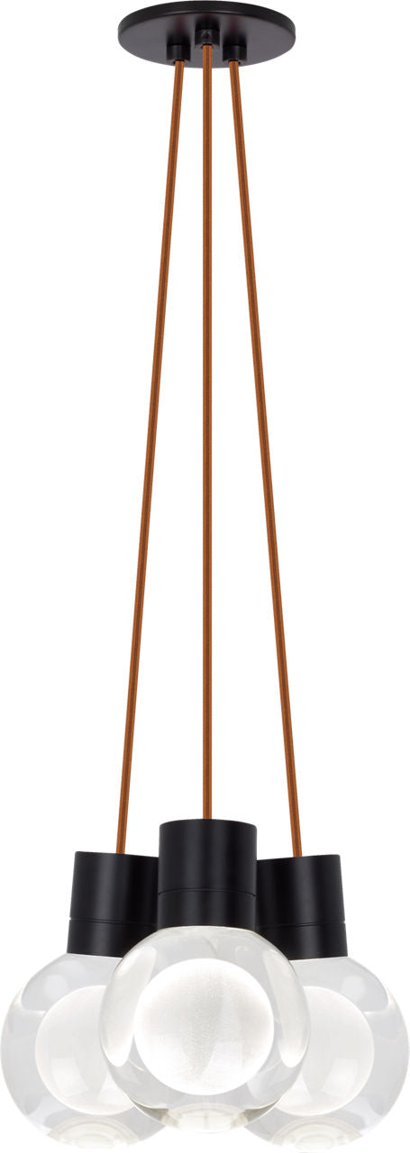Mina 3-Light Chandelier | Black | Copper Cord 3000K