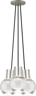 Mina 3-Light Chandelier | Satin Nickel | Black Cord 3000-2200K