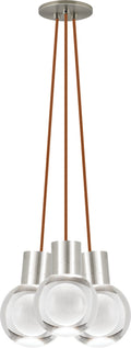 Mina 3-Light Chandelier | Satin Nickel | Copper Cord 3000K