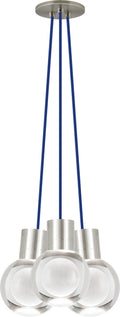 Mina 3-Light Chandelier | Satin Nickel | Blue Cord 3000K