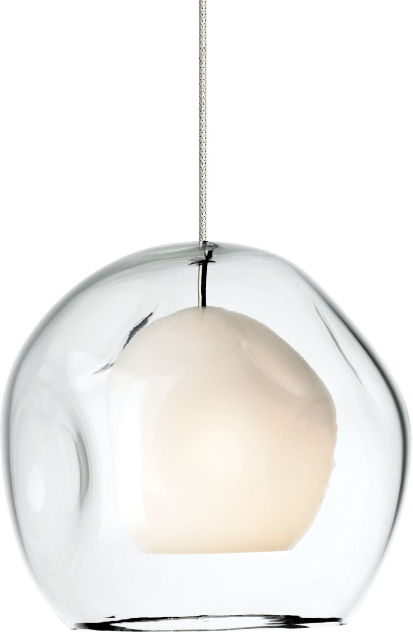 Mini Jasper Pendant | Satin Nickel | Clear glass Monopoint Bulb(s) Not Included