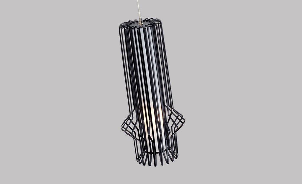Syrma Mini Pendant | Satin Nickel | Matte black FreeJack Bulb(s) Not Included