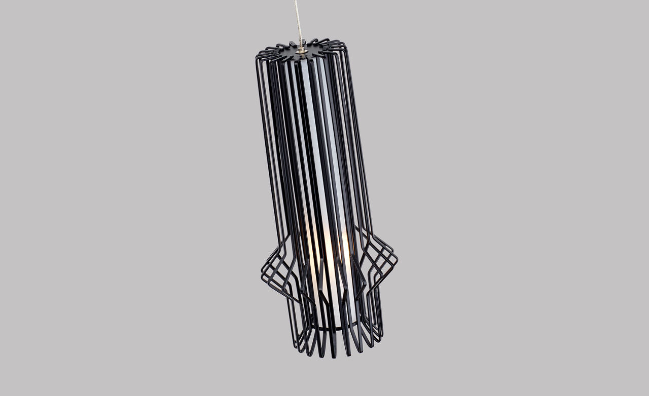 Syrma Mini Pendant | Satin Nickel | Matte black FreeJack Bulb(s) Not Included