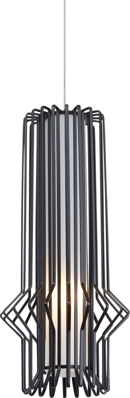 Syrma Mini Pendant | Satin Nickel | Matte black FreeJack Bulb(s) Not Included