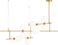ModernRail Chandelier 2 Glass Orbs Aged Brass 3000K 90 CRI 24v surface canopy