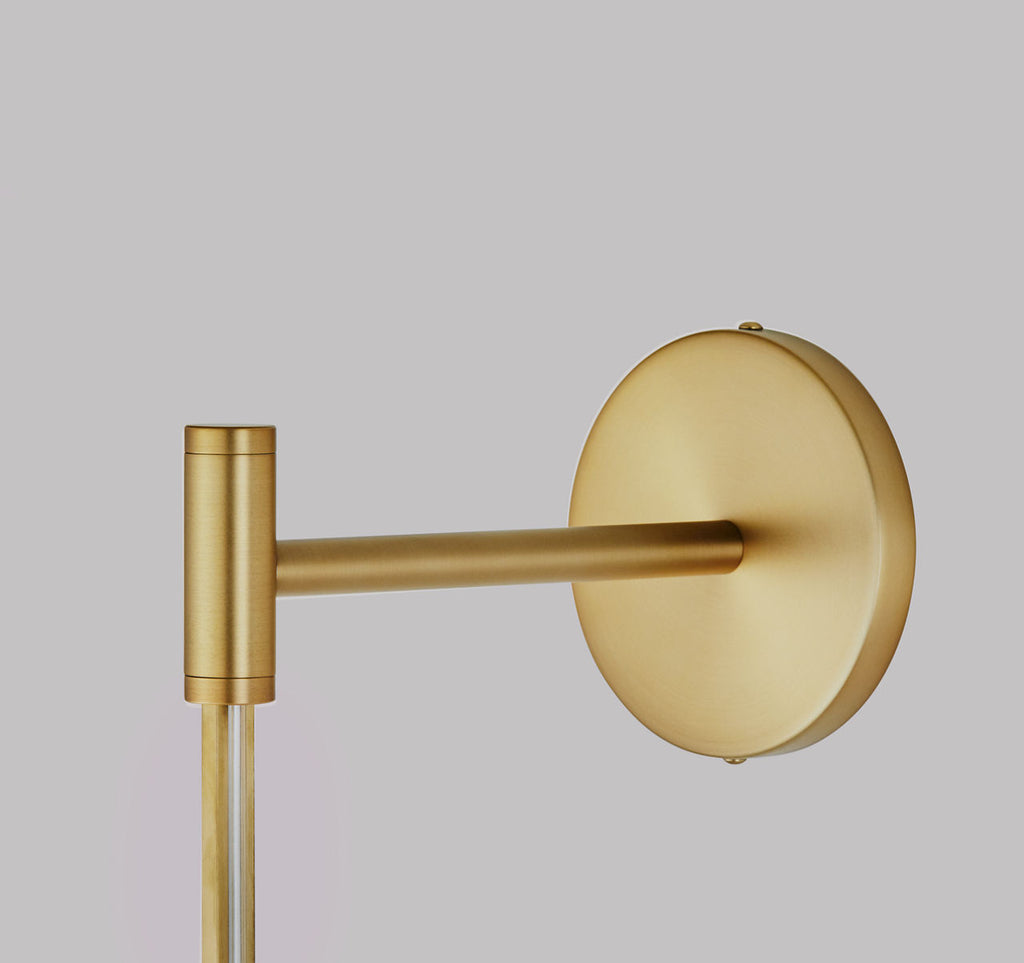 ModernRail Wall Glass Cylinders Aged Brass 3000K 90 CRI 24v remote canopy (t24)