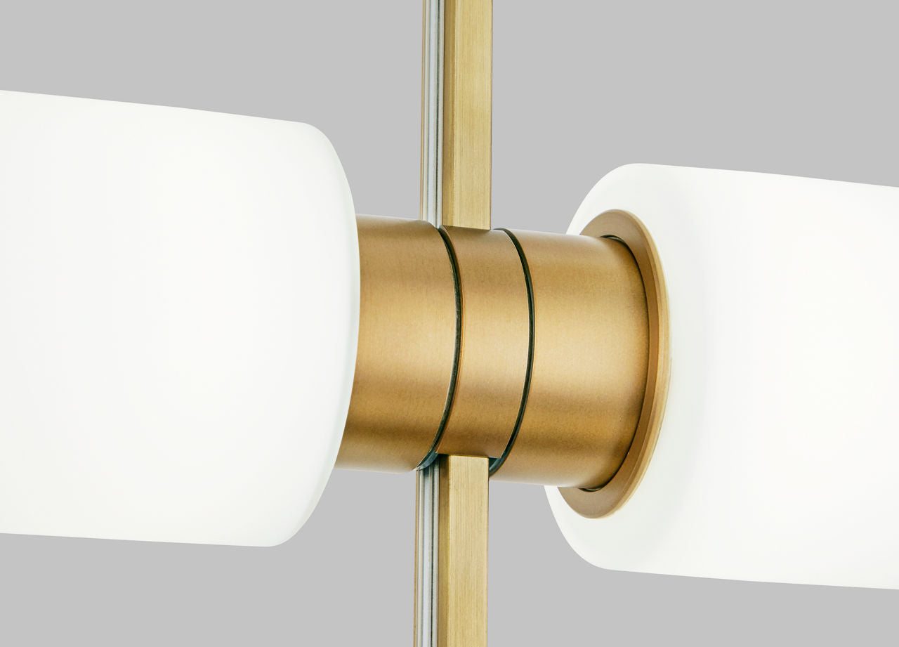 ModernRail Wall Glass Cylinders Aged Brass 3000K 90 CRI 24v remote canopy (t24)