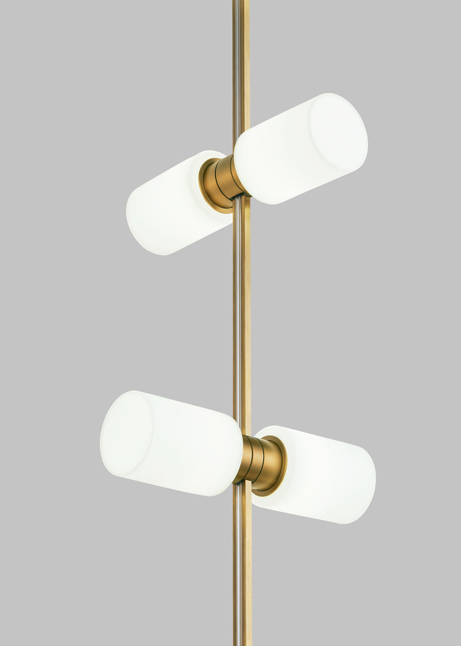 ModernRail Wall Glass Cylinders Aged Brass 3000K 90 CRI 24v remote canopy (t24)