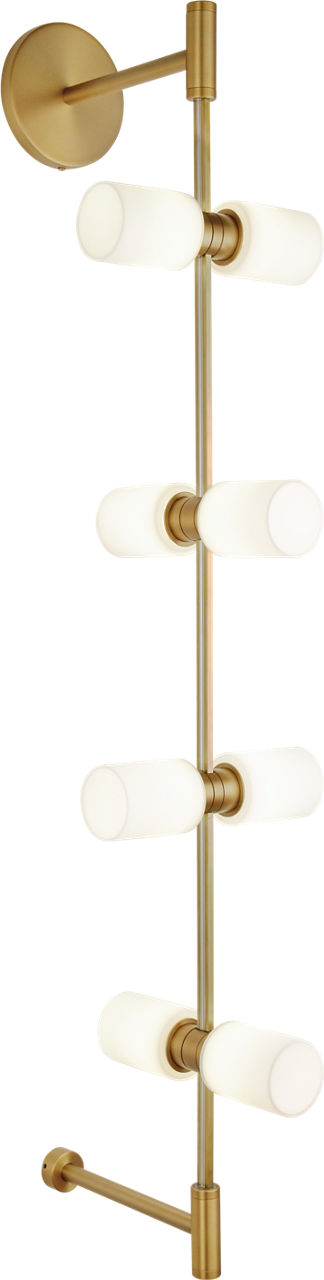 ModernRail Wall Glass Cylinders Aged Brass 3000K 90 CRI 24v remote canopy (t24)