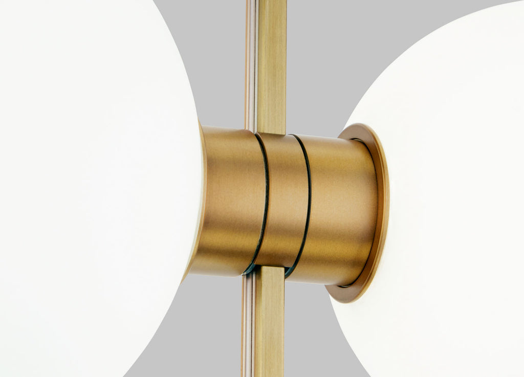 ModernRail Wall Glass Orbs Aged Brass 3000K 90 CRI 24v Remote