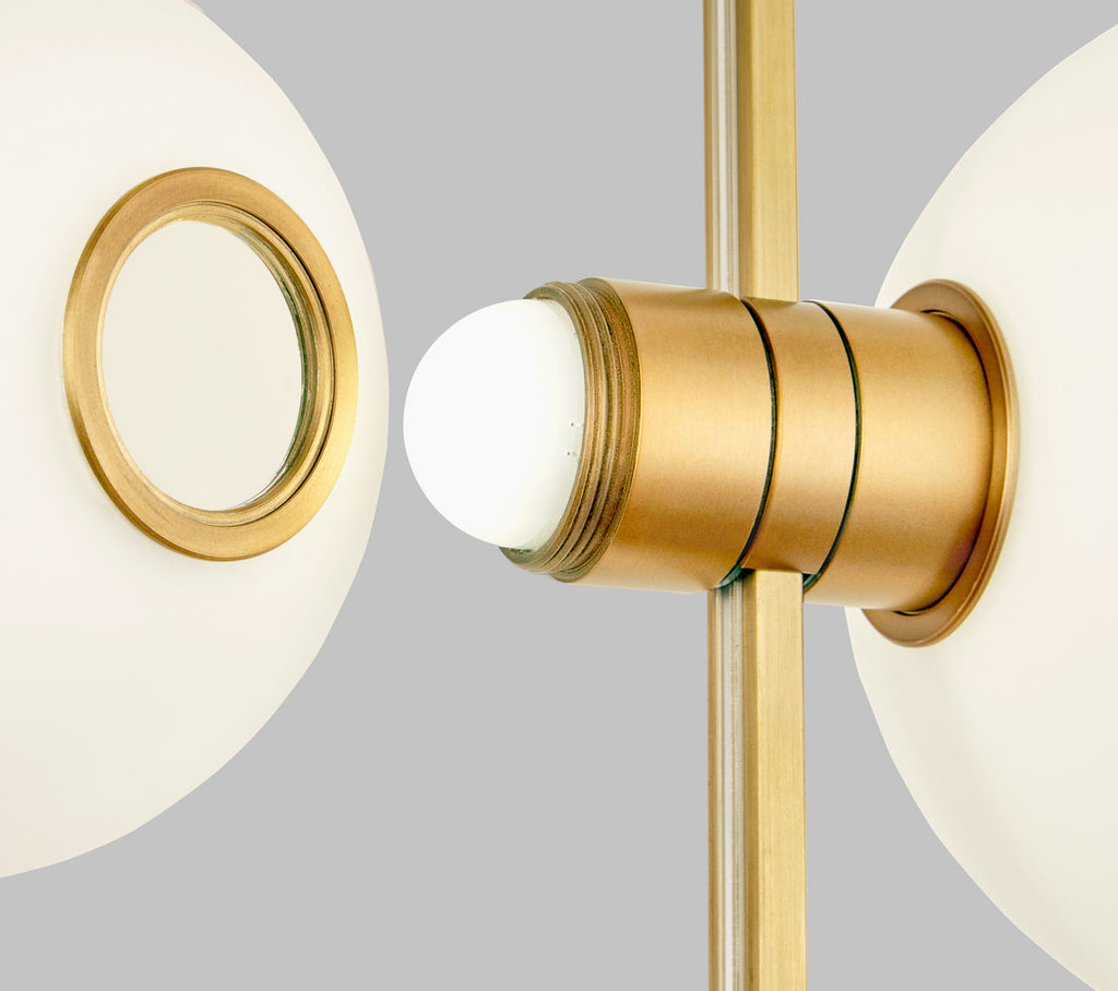 ModernRail Wall Glass Orbs Aged Brass 3000K 90 CRI 24v Remote