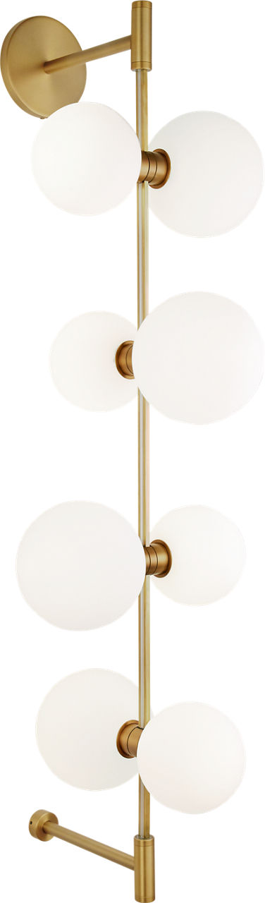 ModernRail Wall Glass Orbs Aged Brass 3000K 90 CRI 24v Remote