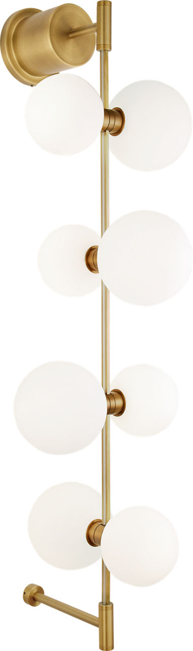 ModernRail Wall Glass Orbs Aged Brass 3000K 90 CRI 24v Surface