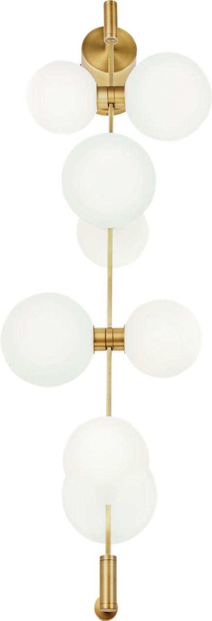 ModernRail Wall Glass Orbs Aged Brass 3000K 90 CRI 24v Surface