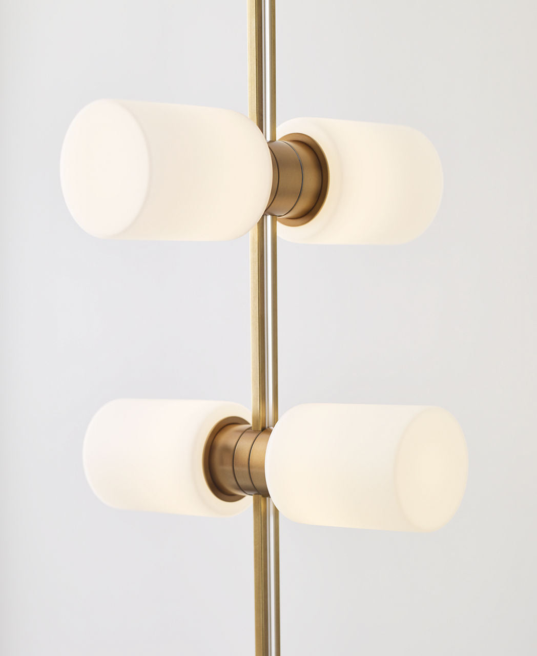 ModernRail Wall Glass Cylinders Aged Brass 3000K 90 CRI 24v remote canopy (t24)
