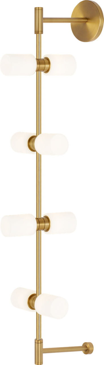 ModernRail Wall Glass Cylinders Aged Brass 3000K 90 CRI 24v surface canopy