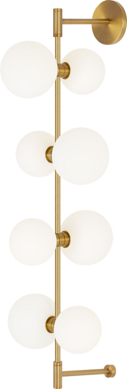 ModernRail Wall Glass Orbs Aged Brass 3000K 90 CRI 24v Remote