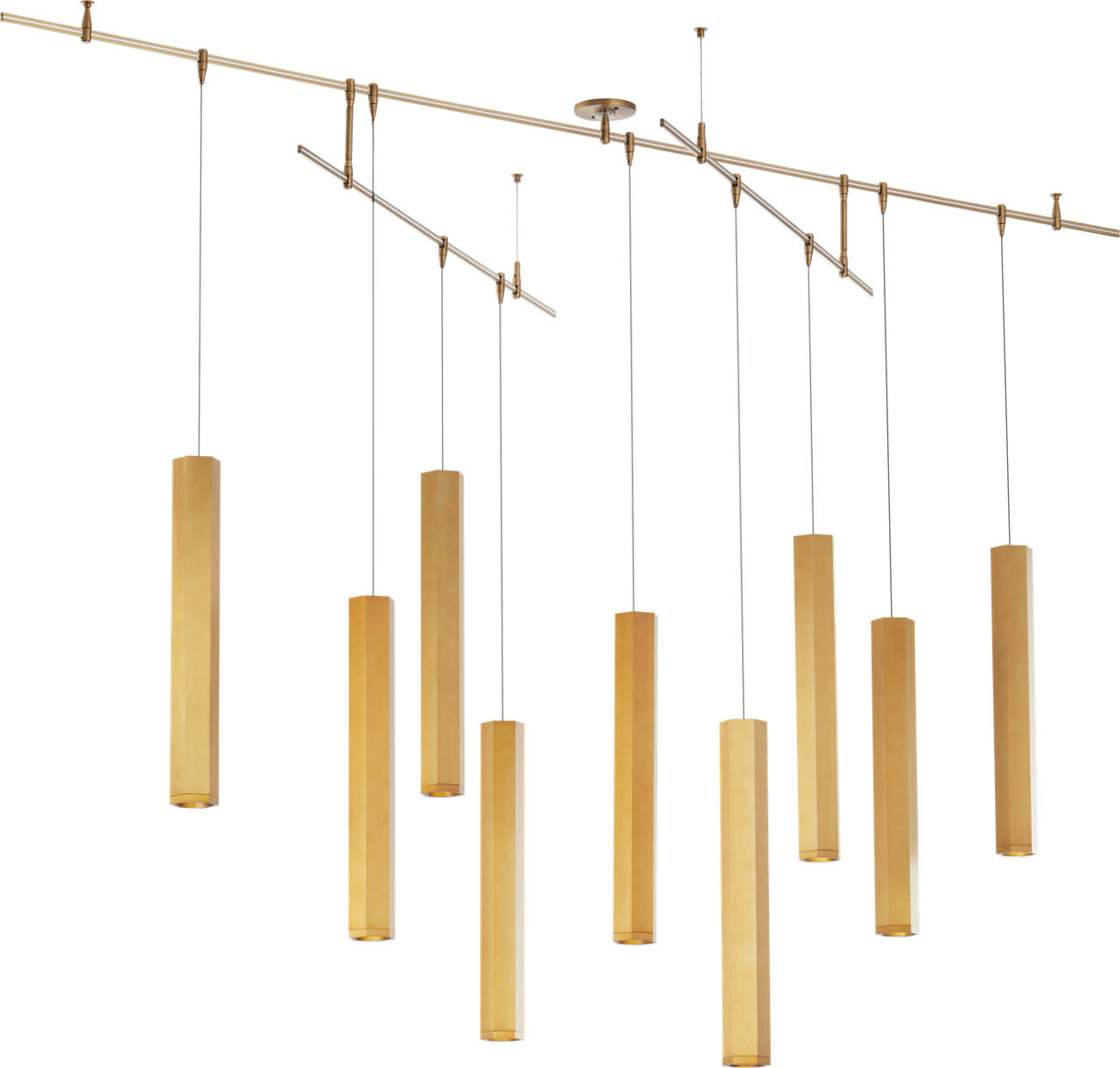 Blok Large Chandelier 9 Light Aged Brass 3000K 90 CRI 12V led 90 cri 3000k remote