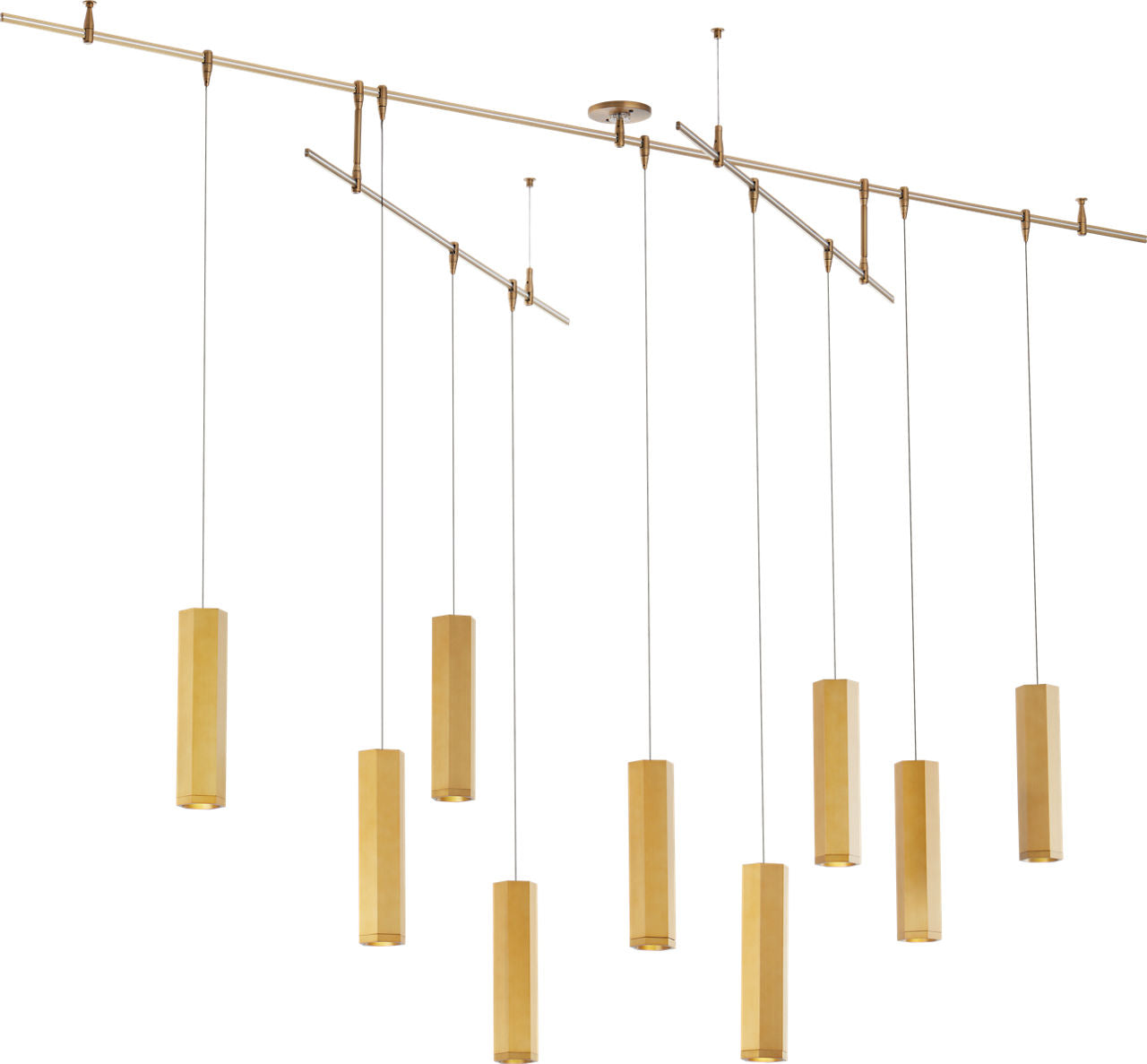 Blok Small Chandelier 9 Light Aged Brass LED 3000K 90 CRI 12Vremote