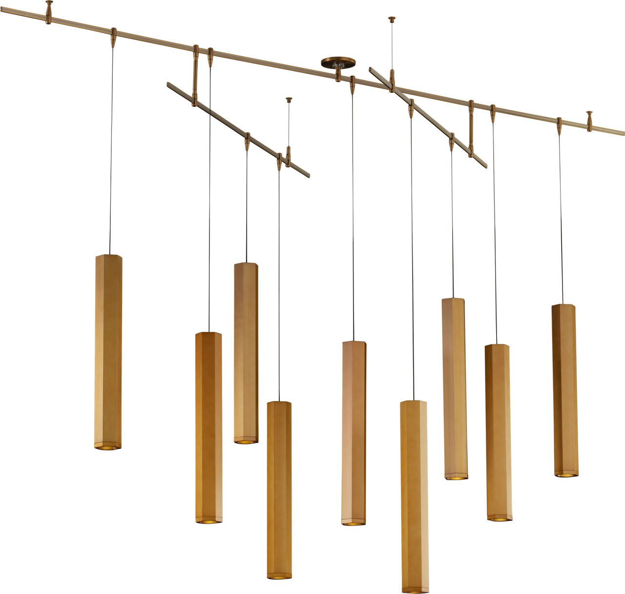 Blok Large Chandelier 9 Light Aged Brass 3000K 90 CRI 12V led 90 cri 3000k remote
