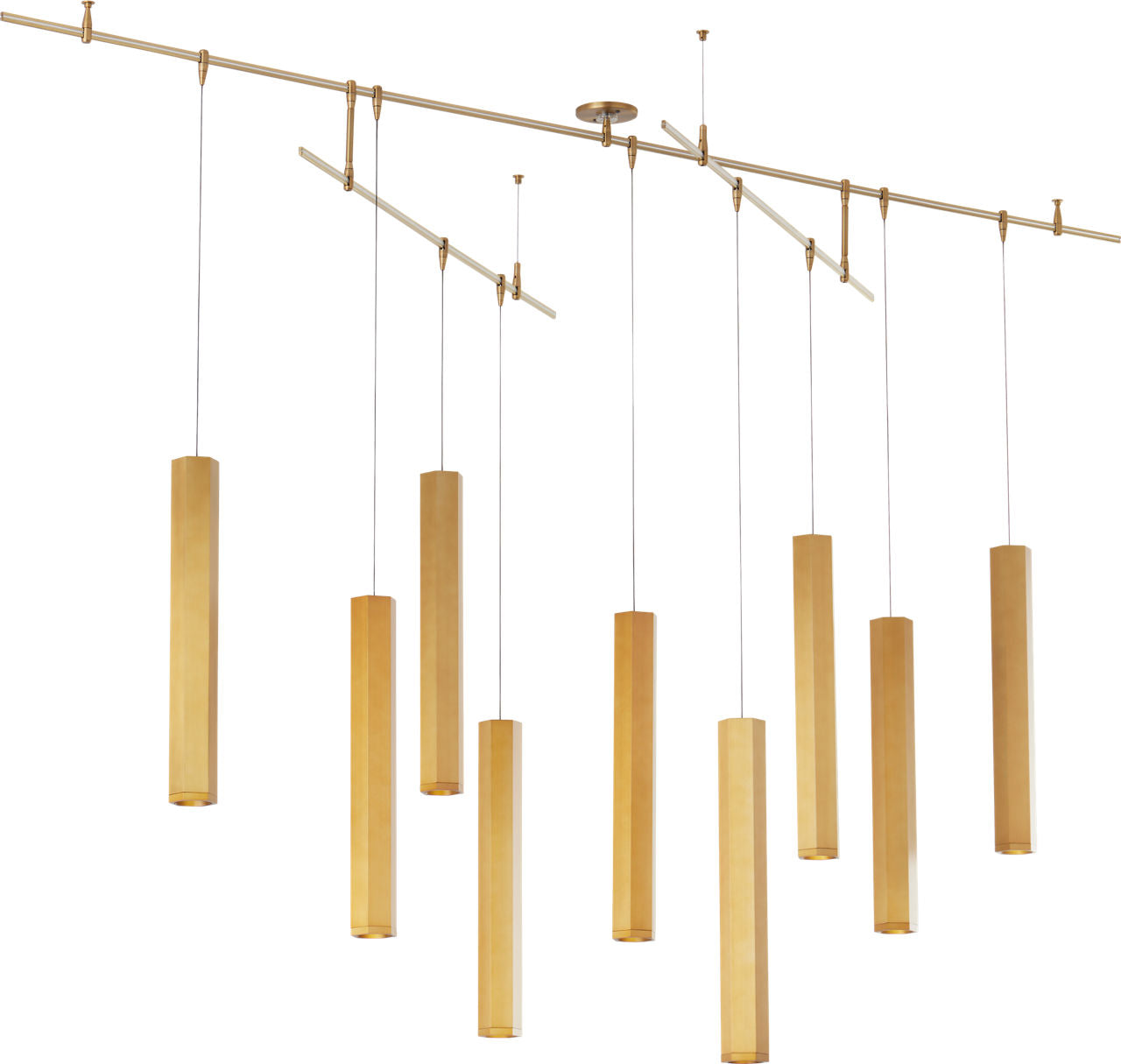 Blok Large Chandelier 9 Light Aged Brass 3000K 90 CRI 12V led 90 cri 3000k remote