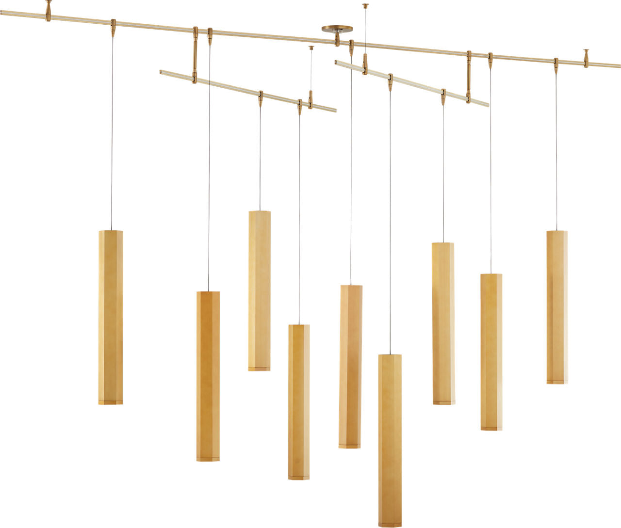 Blok Large Chandelier 9 Light Aged Brass LED 90 CRI 3000K 12V Surface
