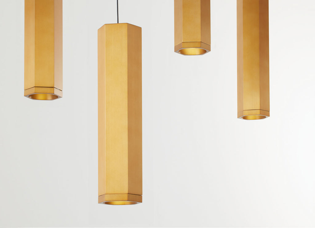 Blok Small Chandelier 9 Light Aged Brass LED 3000K 90 CRI 12Vremote