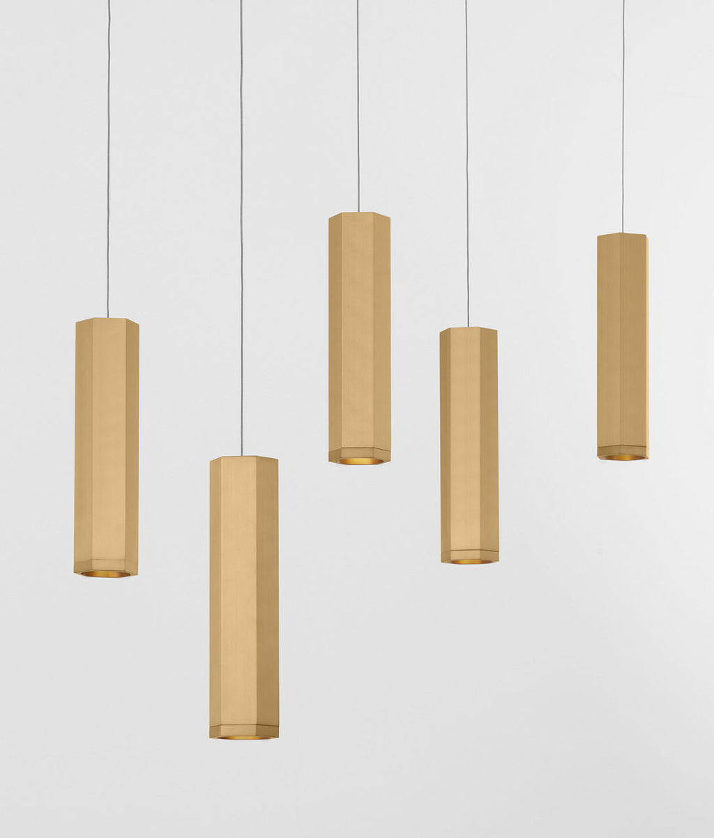 Blok Small Chandelier 9 Light Aged Brass LED 3000K 90 CRI 12Vremote