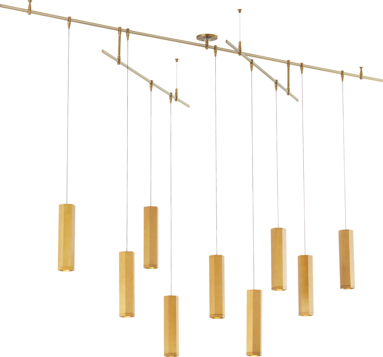 Blok Small Chandelier 9 Light Aged Brass LED 90 CRI 3000K 12V Surface