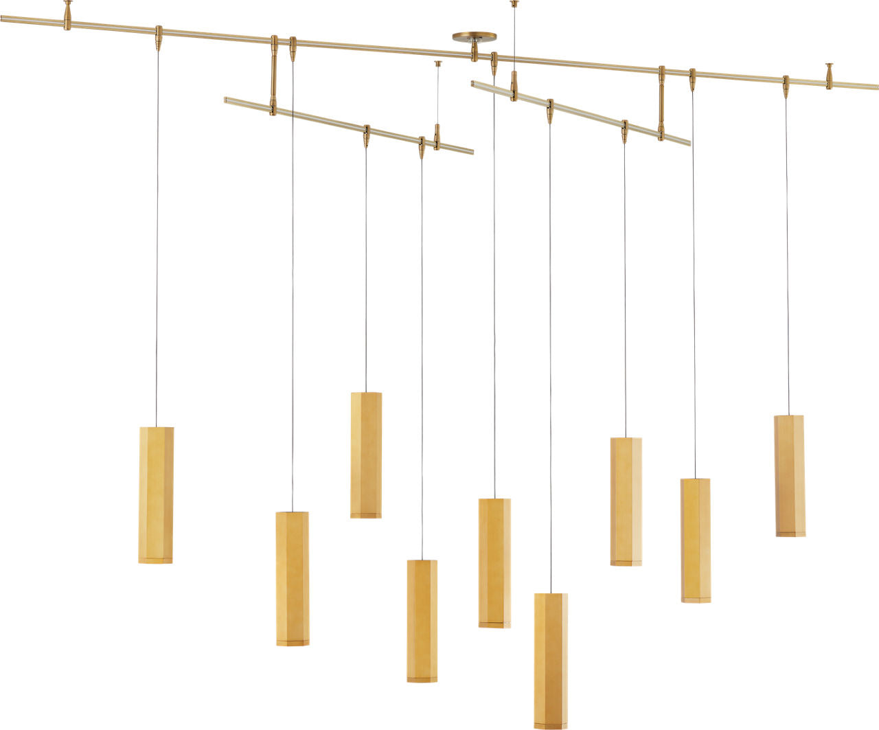 Blok Small Chandelier 9 Light Aged Brass LED 90 CRI 3000K 12V Surface