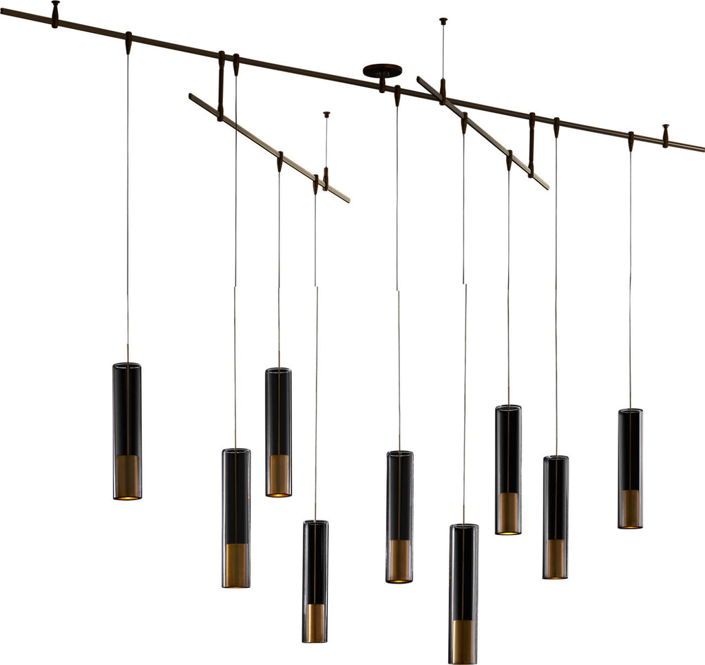 Captra Chandelier 9 Light Aged Brass LED 3000K 90 CRI 12Vremote