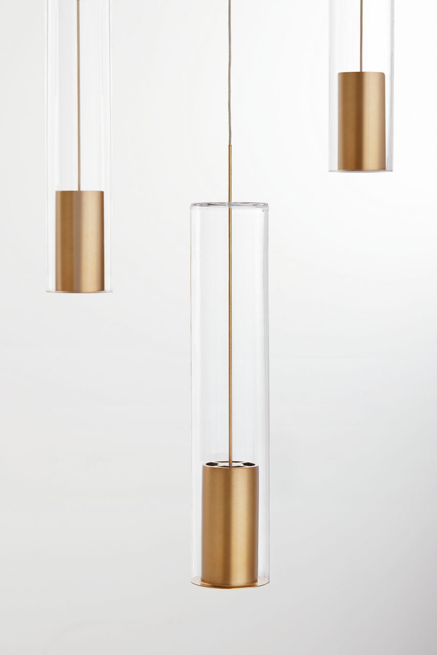 Captra Chandelier 9 Light Aged Brass LED 3000K 90 CRI 12Vremote
