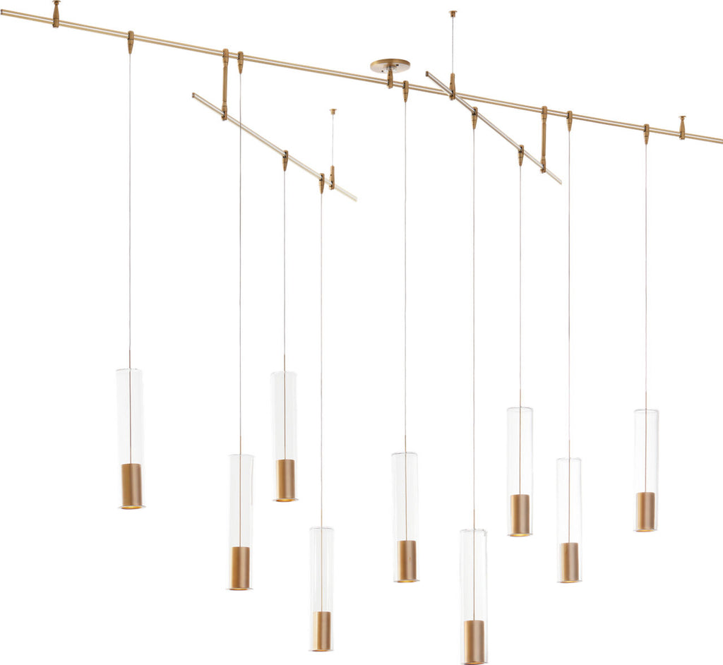 Captra Chandelier 9 Light Aged Brass LED 3000K 90 CRI 12Vremote
