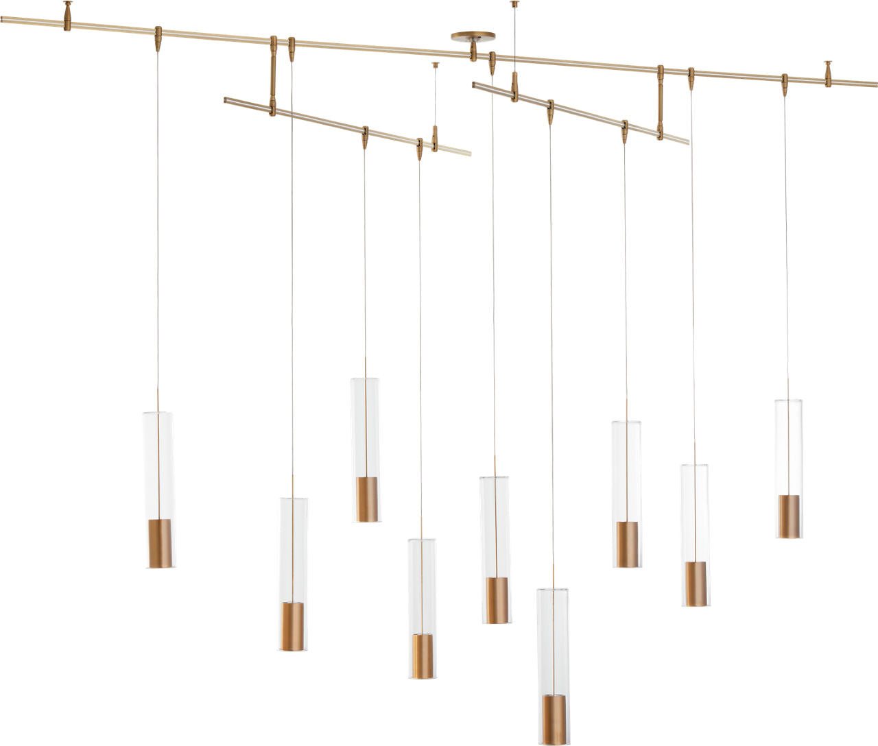Captra Chandelier 9 Light Aged Brass LED 3000K 90 CRI 12Vremote