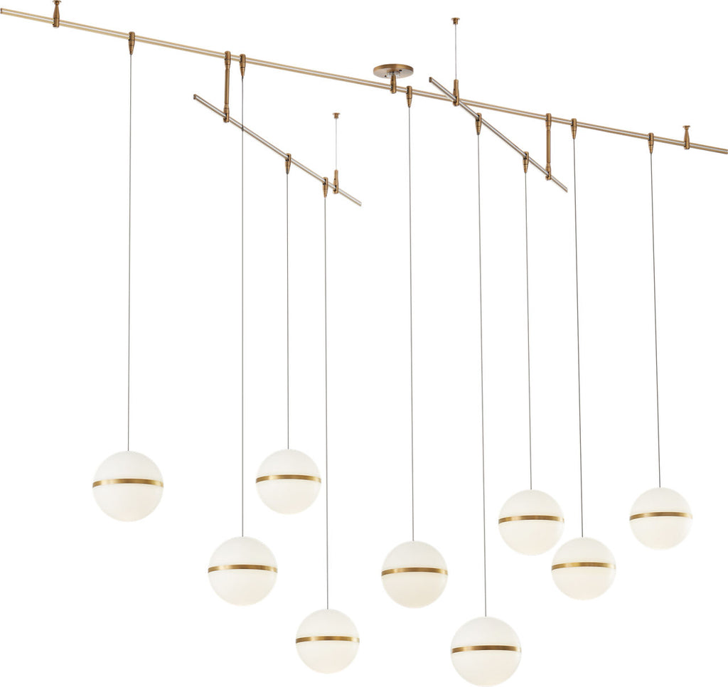Mini Hanea Chandelier 9 Light Natural Brass LED 3000K 90 CRIbi-pin 12V 90 vri 3000k remote