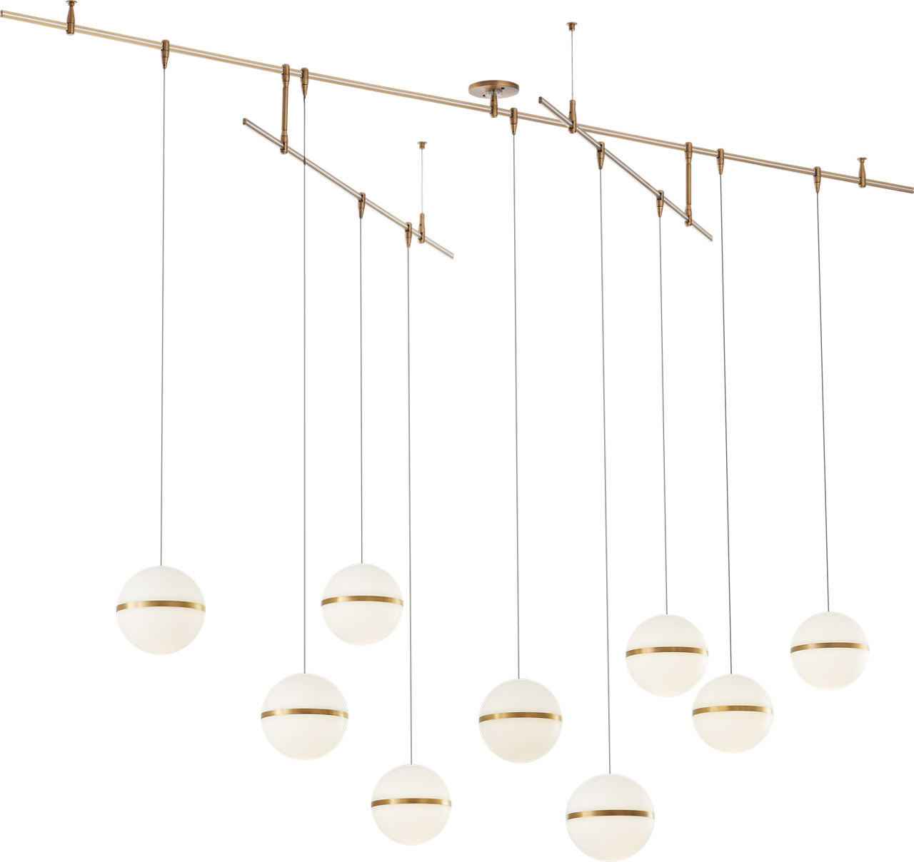 Mini Hanea Chandelier 9 Light Natural Brass LED 3000K 90 CRIbi-pin 12V 90 vri 3000k remote